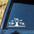 H1122 Yak Yak Yak Kayak Decal Sticker Paddle flotation anchor rack hoist lift