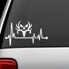 M1089 Deer Skull Bone Collector Heartbeat Lifeline Decal Sticker Antlers Hunting