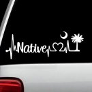 South Carolina Native Heartbeat Lifeline Decal Sticker Car Window 8 Inch BG133
