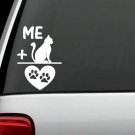 M1047 Me Plus© Cat Love Paw Decal Sticker Car Truck SUV Laptop Surface