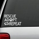 E1058 Rescue Adopt Repeat Dog Decal Sticker Animal Shelter Gift Pet Accessories
