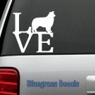 B1006 Border Collie LOVE DOG Decal Sticker Car Truck SUV Van LAPTOP Collar Puppy