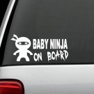 J1082 Baby Ninja On Board Decal Sticker Cat Truck SUV Van Laptop Surface Art
