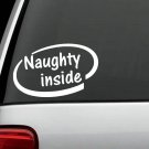 NAUGHTY INSIDE WINDOW DECAL STICKER CAR TRUCK AUTO SUV LAPTOP WALL DECAL