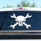 LARGE 16" SKULL WRENCH CROSSBONES DECAL STICKER CAR TRUCK SUV Van Window wall