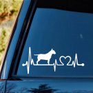 Bull Terrier Heartbeat Monitor Decal Sticker for Car Window Pet Gift Art B1153