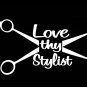 A1036 Love Thy Stylist Scissors Decal Sticker for Car Truck SUV Van Hair Dresser