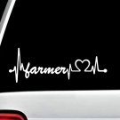 Farmer Heartbeat Lifeline Decal Sticker Car Window BG 118 Farm Tractor Chicken