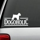M1025 Schnauzer Dogoholic © Dog Decal Sticker Car Truck SUV Laptop Surface