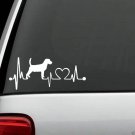 K1033 Beagle Heartbeat© Lifeline Monitor Decal Sticker Car Truck SUV Van Laptop