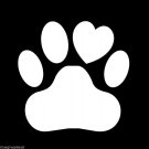 (2x) PAW PRINT W/ HEART PAD VINYL DECAL STICKER PUPPY DOG or ANIMAL RESCUER