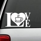 C1145 Coffee Cup LOVE Decal Sticker Beans Brewstation Kitchen Java House Art