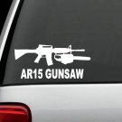 A1194 AR15 Gun Chainsaw Parody Decal Sticker Assault Weapon for Car Truck sup