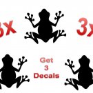 3X FROG Sticker Decal Water Animal Car Truck Suv Van Wall Art Deco Laptop Salt