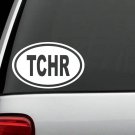 C1139 Teacher TCHR Oval Decal Sticker Gift Charm Classroom Elementary Surface