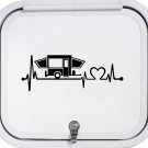 Pop Up Camper Travel Trailer Hiker Heartbeat Decal Sticker Tent Hiking K1150BK