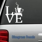 B1026 COFFEE LOVE DECAL STICKER Kitchen Brew Station Cafe Bistro Cup Beans Cup