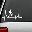 M1087 Guy Hiker Hiking Heartbeat Lifeline Decal Sticker Camper Camping Kayak Art