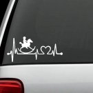 K1095 Rocking Horse Heartbeat Lifeline Monitor Decal Sticker Cowboy Birthday