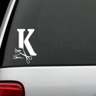 A1152 Letter K HAIRDRESSER HAIR STYLIST SALON SPA DECAL STICKER CAR TRUCK SUV