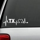 K1067 Texas TX Home State Heartbeat Lifeline Monitor Decal Sticker