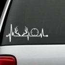 Deer Rack Antlers Gun Sights Heartbeat Lifeline Decal Sticker K1180 Hunting Gift