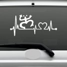 Coqui Frog Heartbeat Decal Sticker 13.0 INCH x 6.0 INCH