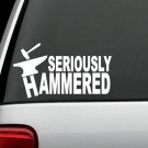 Anvil Seriously Hammered Decal Sticker Blacksmith Anvil Hammer Welder Helmet Art
