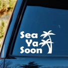 Palm Tree Ocean Vacation Decal Sticker Accessory Gift Car SUV Laptop