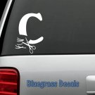 A1012 Letter C HAIRDRESSER HAIR STYLIST SALON SPA DECAL STICKER CAR TRUCK SUV