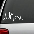 K1093 Stick Horse Heartbeat Lifeline Monitor Decal Sticker Cowboy Birthday Gift