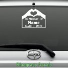 A1140 In Loving Memory of HANDS HEART Decal Sticker Personalized Memorial Art