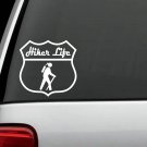H1115 Hiker Life Girl Decal Sticker Hiking Camp Camping Tent Car Truck SUV Hike