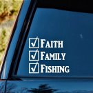 F1072 Faith Family Fishing Decal Sticker Fish Rod Reel Bait Casting Boat Lure