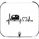 Camper Travel Trailer Hiker Camper Heartbeat Decal Sticker Tent Hiking F1026BK