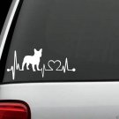 K1028 French Bulldog Heartbeat© Lifeline Monitor Decal Sticker Truck