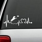 K1133 Labrador Retriever Heartbeat Lifeline Frisbee Water Diving Decal Sticker