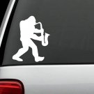 B1140 Bigfoot Sasquatch Sax Decal Sticker Hiker hiking camper saxophone camping