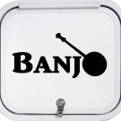 D1090BK Banjo Bluegrass Decal Sticker for Car Window Acoustic Guitar Mandolin