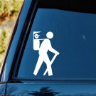 Hiker Guy w/ Boy Son in Backpack Carrier Decal Sticker H1132 Camper Camping