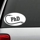 E1061 PhD Fishing Hook Oval Decal Sticker Rod Reel Bait Casting Braided Line Art