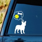 Frenchie French Bulldog Dog Bone Yellow Tennis Ball Decal Sticker Pet Gift B1148
