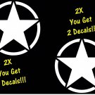 A1100 2X JEEP ARMY Star MILITARY ARMED SUV Decal Sticker
