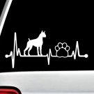 Boxer Heartbeat Lifeline Dog Paw Decal Sticker for Car Window 8 Inch BG 152