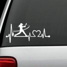 10 COUNT Softball Girl Batting Heartbeat © Lifeline Decal Sticker Glove Bat