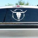 Longhorn Bull Cow Skull Barb Barbed Wire Decal Sticker L1035 Truck Suv Trailer