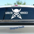 B1038 LARGE ARROW BROADHEAD SKULL DECAL STICKER CAR TRUCK SUV VAN DEER COMPOUND