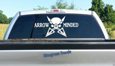 B1038 LARGE ARROW BROADHEAD SKULL DECAL STICKER CAR TRUCK SUV VAN DEER COMPOUND
