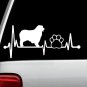 Aussie Australian Shepherd Dog Paw Heartbeat Lifeline Decal Sticker Car BG141