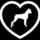 BOXER DOG HEART DECAL VINYL WINDOW STICKER
